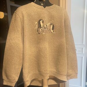 Northern reflections XXL Gray Penguin Print Women's Sweater